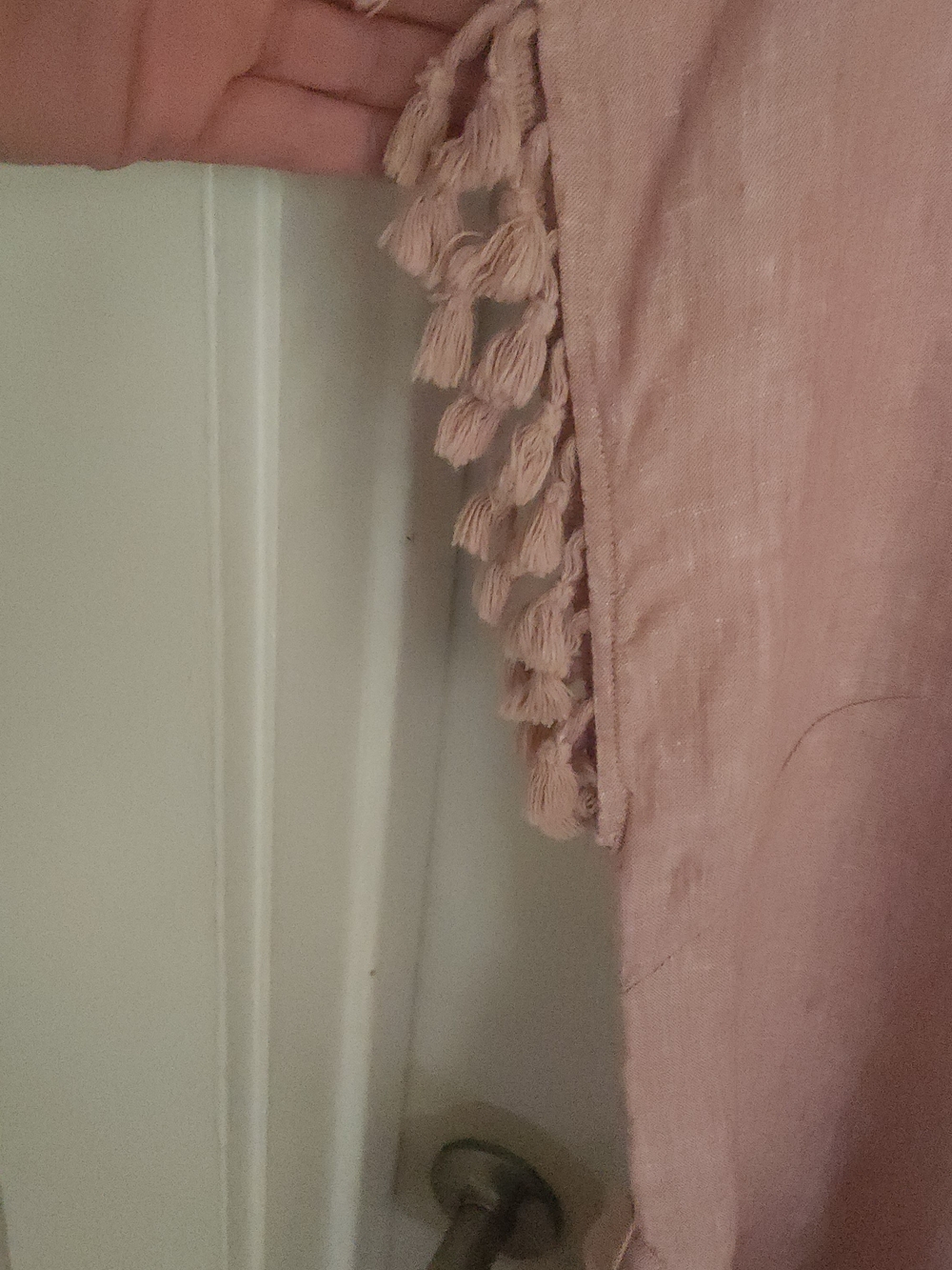 Relaxed Dusty Rose Linen Midi Dress with Self-Tie Belt - Picture 5 of 6